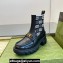 Gucci Heel 6cm Women's Horsebit ankle boots with GG jersey Black/White 2024