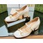 Gucci Heel 5.5cm Women's Horsebit pumps with Strap patent leather White 2024