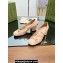 Gucci Heel 5.5cm Women's Horsebit pumps with Strap patent leather Nude Pink 2024