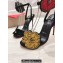 Christian Louboutin Heel 10cm Button Flower Strass Loubi Queen Alta Sandals Black 2024