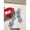 Christian Louboutin Heel 8.5cm Ginko Girl 85 leather and gold-tone Sandals in Leather Sky Blue 2024
