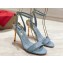 Christian Louboutin Heel 8.5cm Ginko Girl 85 leather and gold-tone Sandals in Leather Sky Blue 2024