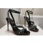 Christian Louboutin Heel 10cm Mafaldina Spikes Leather Sandals Black 2024