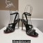 Christian Louboutin Heel 10cm Mafaldina Spikes Leather Sandals Black 2024