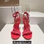 Christian Louboutin Heel 10cm Mafaldina Spikes Leather Sandals Red 2024