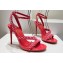 Christian Louboutin Heel 10cm Mafaldina Spikes Leather Sandals Red 2024