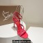 Christian Louboutin Heel 10cm Mafaldina Spikes Leather Sandals Red 2024