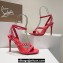 Christian Louboutin Heel 10cm Mafaldina Spikes Leather Sandals Red 2024