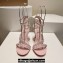 Christian Louboutin Heel 10cm Mafaldina Spikes Leather Sandals Pink 2024