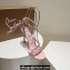 Christian Louboutin Heel 10cm Mafaldina Spikes Leather Sandals Pink 2024