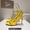 Christian Louboutin Heel 10cm Mafaldina Spikes Leather Sandals Yellow 2024