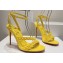 Christian Louboutin Heel 10cm Mafaldina Spikes Leather Sandals Yellow 2024