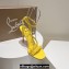 Christian Louboutin Heel 10cm Mafaldina Spikes Leather Sandals Yellow 2024
