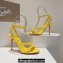Christian Louboutin Heel 10cm Mafaldina Spikes Leather Sandals Yellow 2024