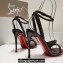 Christian Louboutin Heel 10cm Mafaldina Spikes Leather Sandals Coffee 2024