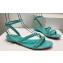 Christian Louboutin Heel 1.5cm Mafaldina Spikes Leather Sandals Green 2024
