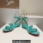 Christian Louboutin Heel 1.5cm Mafaldina Spikes Leather Sandals Green 2024