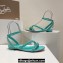 Christian Louboutin Heel 1.5cm Mafaldina Spikes Leather Sandals Green 2024