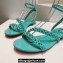 Christian Louboutin Heel 1.5cm Mafaldina Spikes Leather Sandals Green 2024