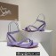 Christian Louboutin Heel 1.5cm Mafaldina Spikes Leather Sandals Lilac 2024