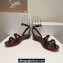 Christian Louboutin Heel 1.5cm Mafaldina Spikes Leather Sandals Coffee 2024