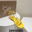 Christian Louboutin Heel 1.5cm Mafaldina Spikes Leather Sandals Yellow 2024