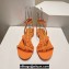 Christian Louboutin Heel 1.5cm Mafaldina Spikes Leather Sandals Orange 2024