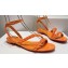 Christian Louboutin Heel 1.5cm Mafaldina Spikes Leather Sandals Orange 2024
