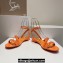 Christian Louboutin Heel 1.5cm Mafaldina Spikes Leather Sandals Orange 2024