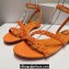 Christian Louboutin Heel 1.5cm Mafaldina Spikes Leather Sandals Orange 2024