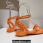 Christian Louboutin Heel 1.5cm Mafaldina Spikes Leather Sandals Orange 2024