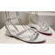 Christian Louboutin Heel 1.5cm Mafaldina Spikes Leather Sandals White 2024