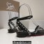 Christian Louboutin Heel 1.5cm Mafaldina Spikes Leather Sandals Black 2024