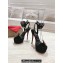 Christian Louboutin Heel 14cm Button Flower Strass Loubi Queen Alta Platform Sandals Black 2024