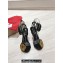 Christian Louboutin Heel 10cm Button Flower Strass Loubi Queen Alta Sandals Black 2024