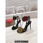 Christian Louboutin Heel 10cm Button Flower Strass Loubi Queen Alta Sandals Black 2024