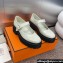 Hermes Heel 4.5cm Hoxton oxford Mary Jane shoes in glazed calfskin White 2024