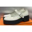 Hermes Heel 4.5cm Hoxton oxford Mary Jane shoes in glazed calfskin White 2024