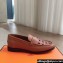 Hermes Kennedy loafers in supple calfskin Brown with "H" cut-out detail 2024