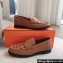Hermes Kennedy loafers in supple calfskin Brown with "H" cut-out detail 2024