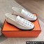 Hermes Kennedy loafers in supple calfskin White with "H" cut-out detail 2024