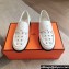 Hermes Kennedy loafers in supple calfskin White with "H" cut-out detail 2024
