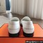 Hermes Kennedy loafers in supple calfskin White with "H" cut-out detail 2024