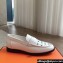 Hermes Kennedy loafers in supple calfskin White with "H" cut-out detail 2024