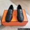 Hermes Kennedy loafers in supple calfskin Black with "H" cut-out detail 2024