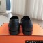 Hermes Kennedy loafers in supple calfskin Black with "H" cut-out detail 2024