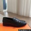 Hermes Kennedy loafers in supple calfskin Black with "H" cut-out detail 2024