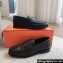 Hermes Kennedy loafers in supple calfskin Black with "H" cut-out detail 2024