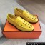 Hermes Kennedy loafers in supple calfskin Yellow with "H" cut-out detail 2024