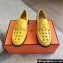 Hermes Kennedy loafers in supple calfskin Yellow with "H" cut-out detail 2024